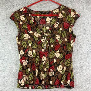 Vintage Jaloux Zalu  Blouse Size S ‎ Sleeveless Top Floral